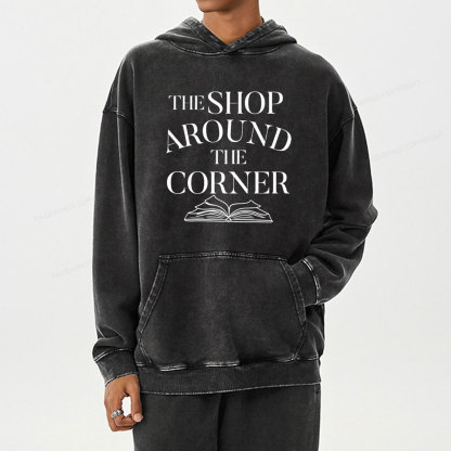 Pagewings The Shop Around The Corner Bookworm Unisex Washed Hoodie