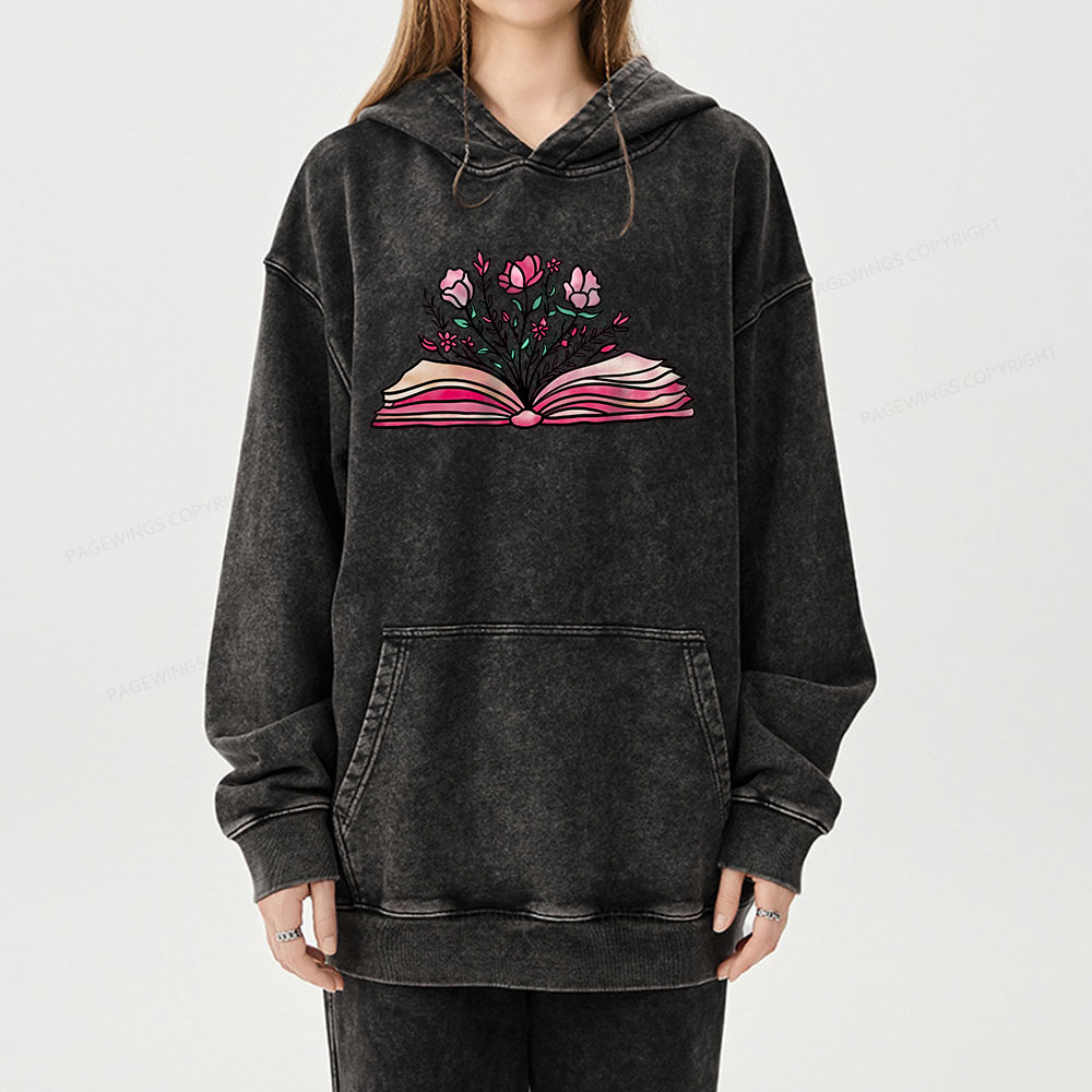 Pagewings Booktrovert Definition Funny Book Lover Png Unisex Washed Hoodie