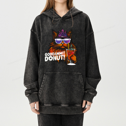 Pagewings Goddammit Donut Unisex Washed Hoodie