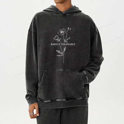 Pagewings Barely Tolerable Unisex Washed Hoodie