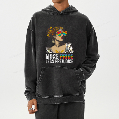 Pagewings More Pride Less Prejudice Unisex Washed Hoodie