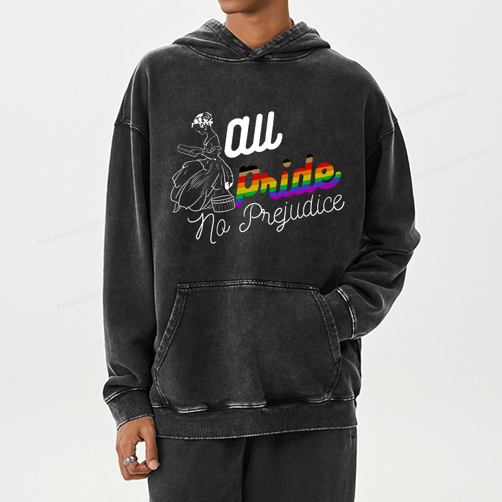 Pagewing All Pride No Prejudice Unisex Washed Hoodie