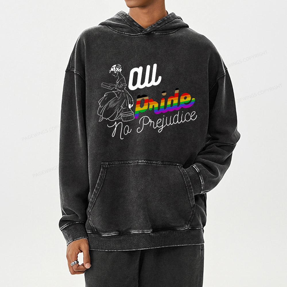 Pagewing All Pride No Prejudice Unisex Washed Hoodie