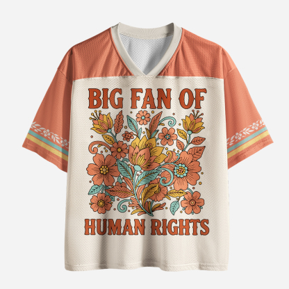 Pagewings Big Fan Of Human Rights Unisex Mesh Jersey
