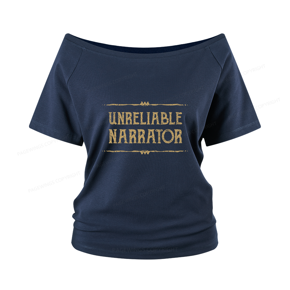 Pagewings Unreliable Narrator Women Off Shoulder T-shirts