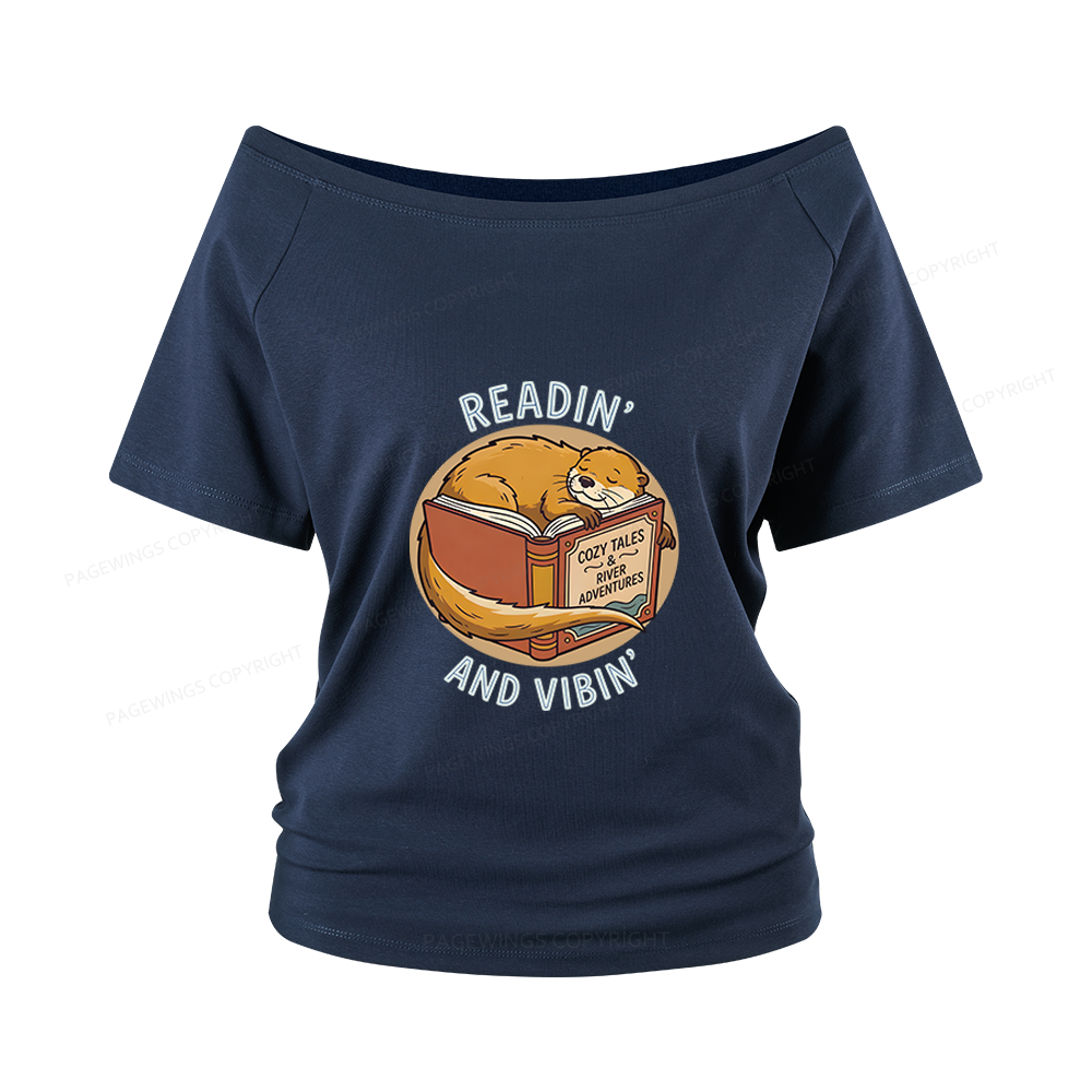 Pagewings Readin' And Vibin' Women Off Shoulder T-shirts