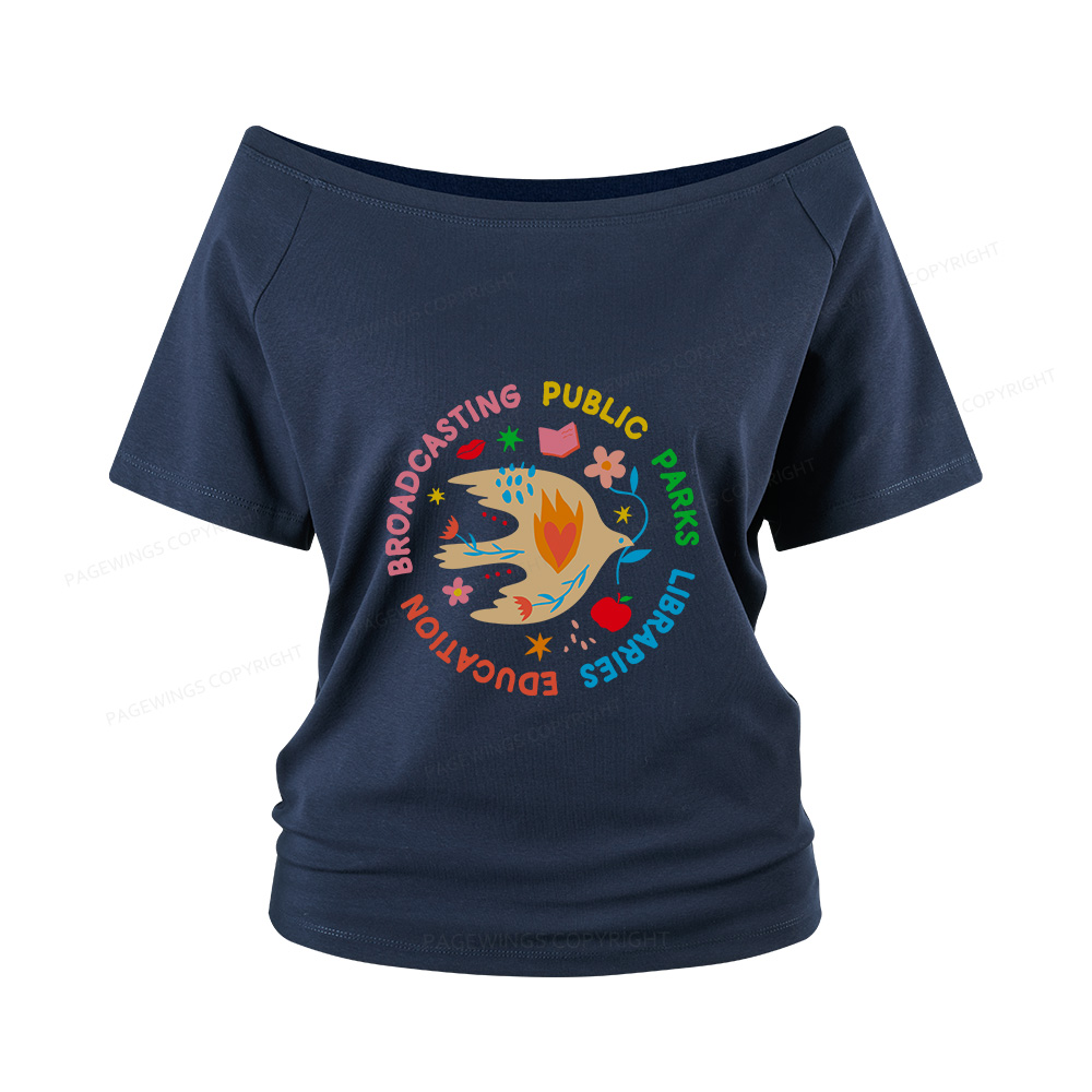 Pagewings Public Parks Libraries Women Off Shoulder T-shirts