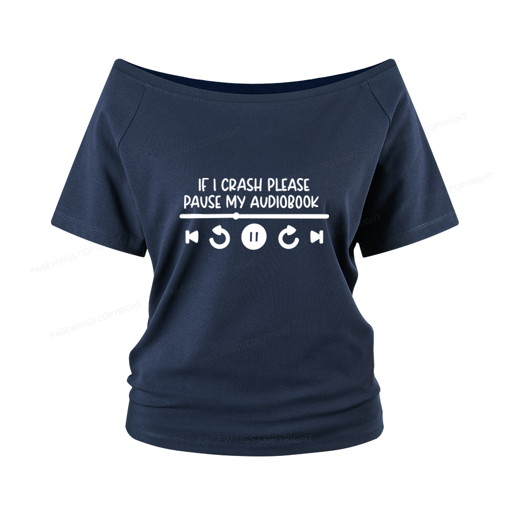 Pagewings Audiobook Women Off Shoulder T-shirts