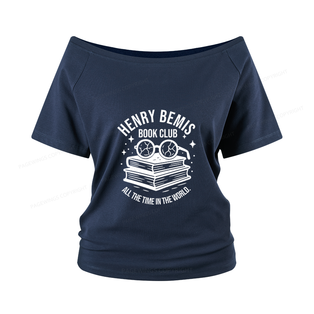 Pagewings Henry Bemis Book Club Women Off Shoulder T-shirts