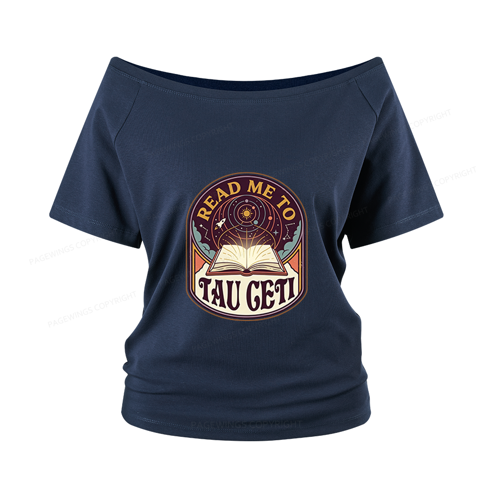 Pagewings Sci-Fi Novel Lover Women Off Shoulder T-shirts