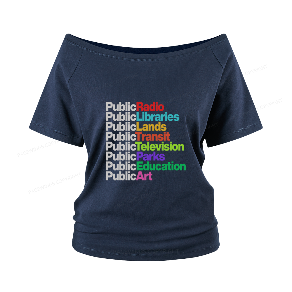 Pagewings Public Libraries Women Off Shoulder T-shirts
