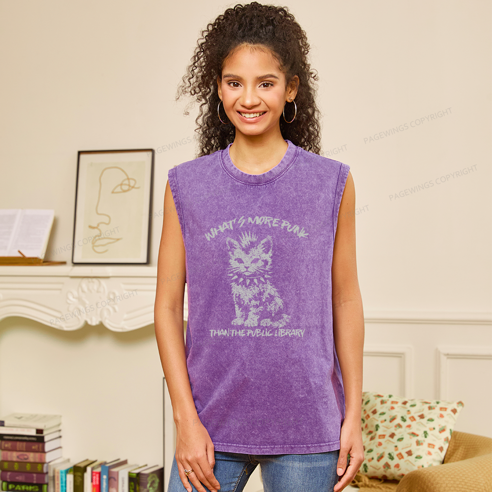 Pagewings What's More Punk Than The Public Library Unisex Washed Tank Top