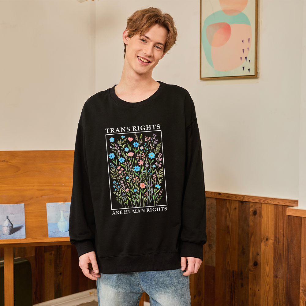 Pagewings Trans Rights Are Human Rights Dragon Book Unisex Classic Sweatshirt