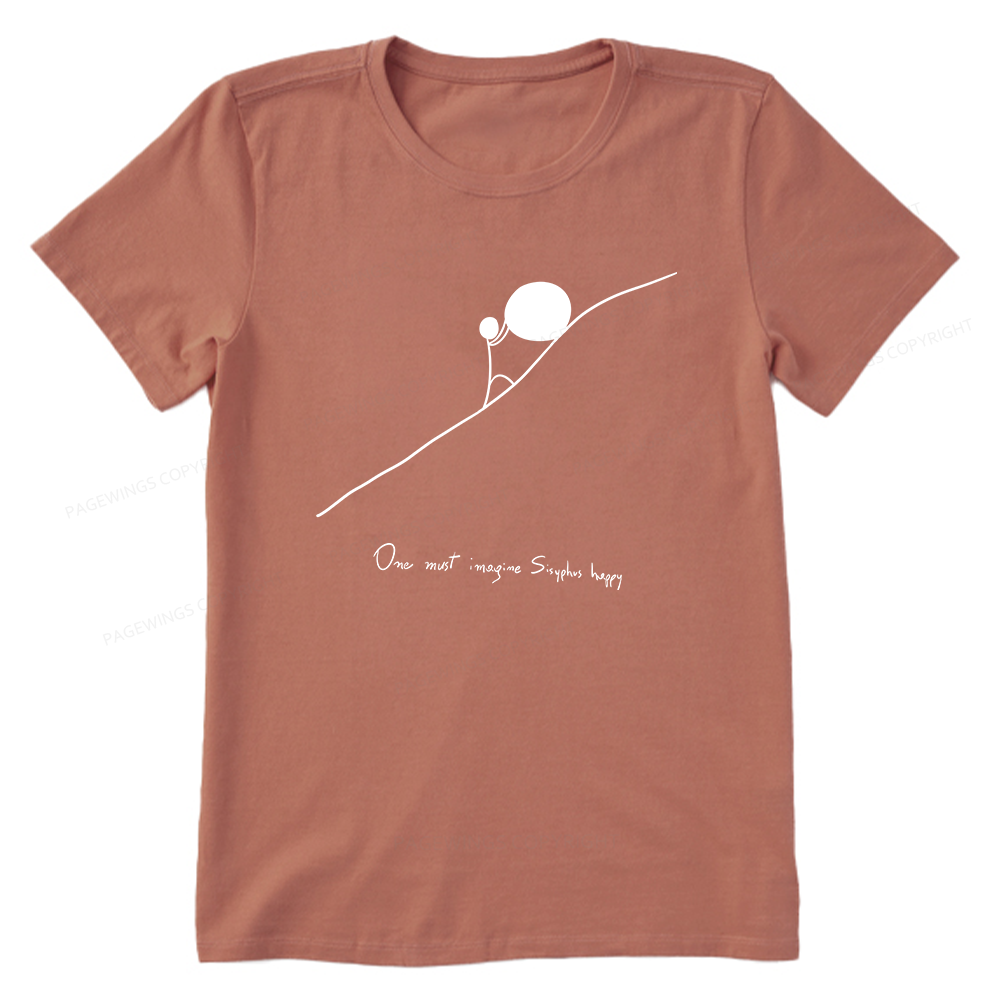 Pagewings One Must Imagine Sisyphus Happy Unisex Classic T-shirt