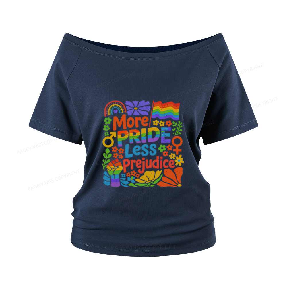 Pagewings More Pride Less Prejudice Women Off Shoulder T-shirts