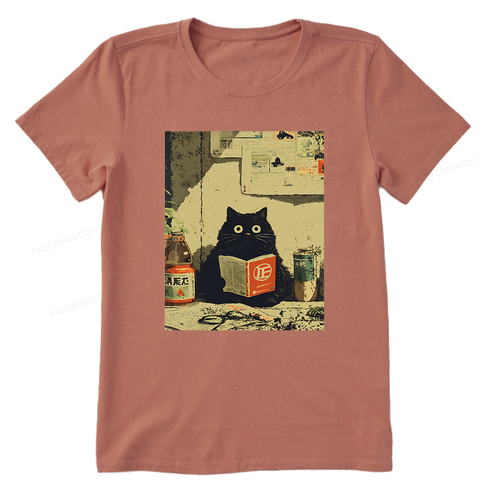 Pagewings Vintage Cat Book Unisex Classic T-shirt