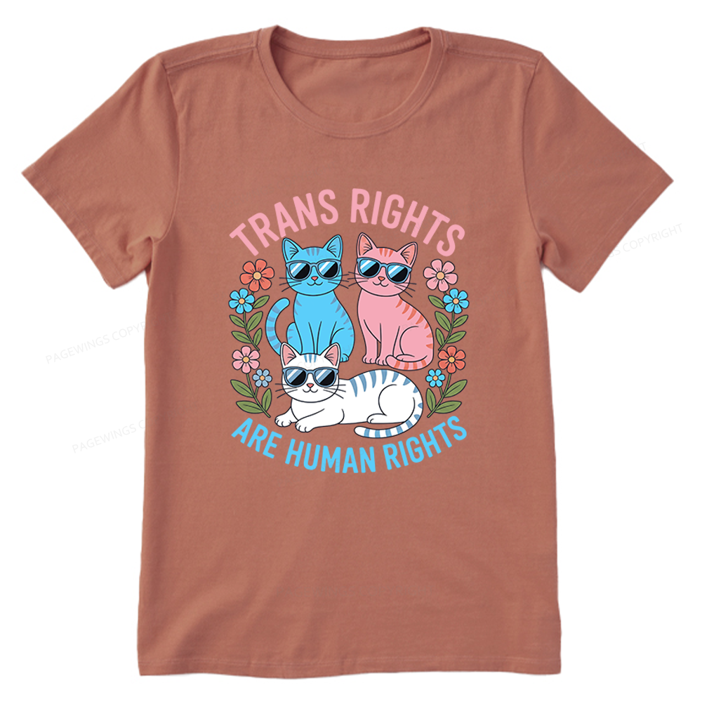 Pagewings Trans Rights Are Human Rights Cat Unisex Classic T-shirt