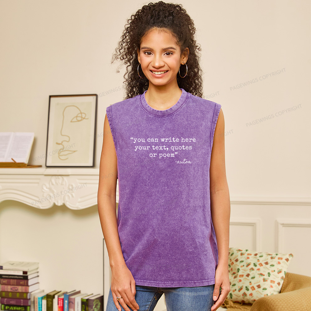 Pagewings Personalized Quote Unisex Washed Tank Top
