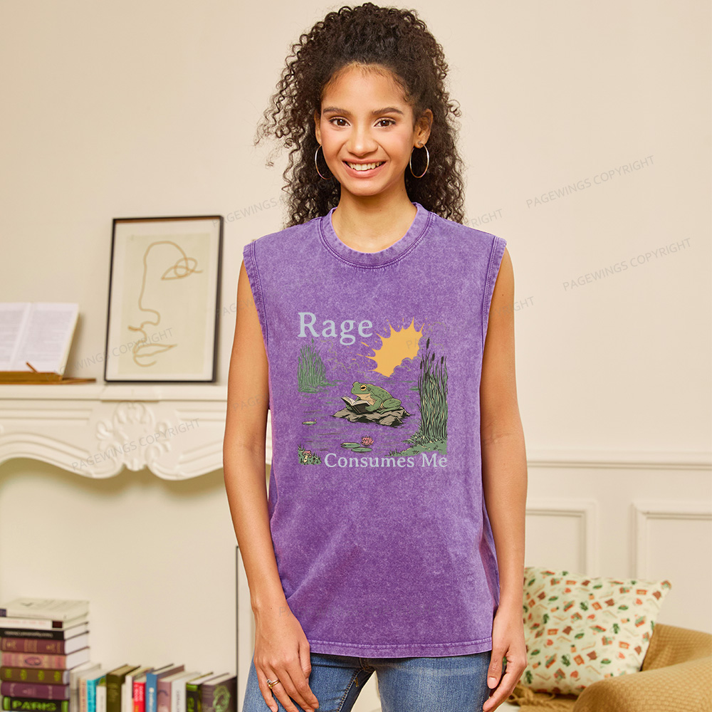 Pagewings Rage Consumes Me Unisex Washed Tank Top