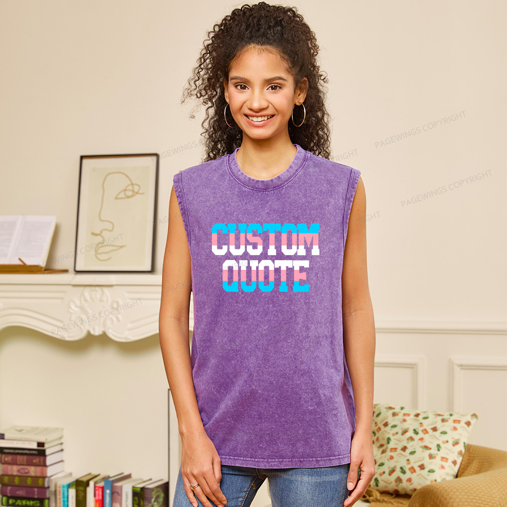 Pagewings Personalized LGBTQ Quote Unisex Washed Tank Top