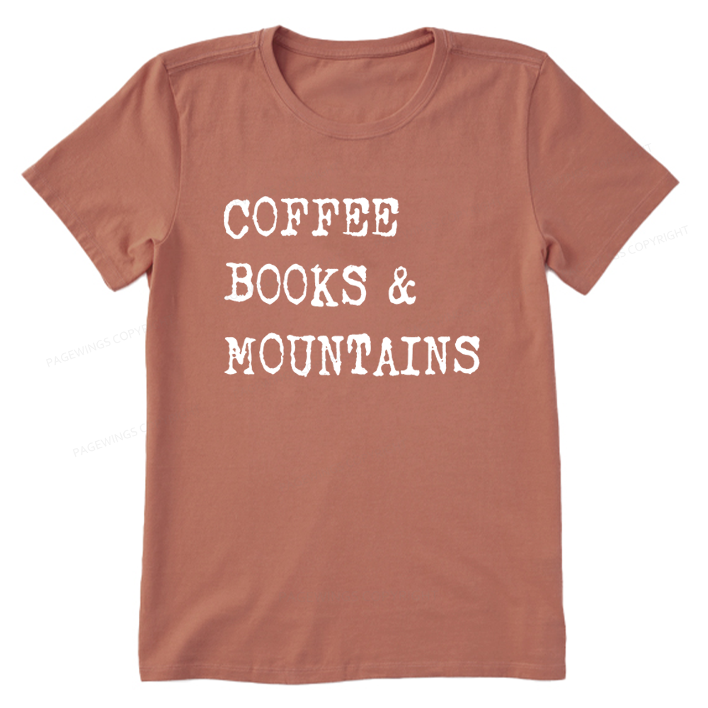 Pagewings Coffee Books Mountains Unisex Classic T-shirt