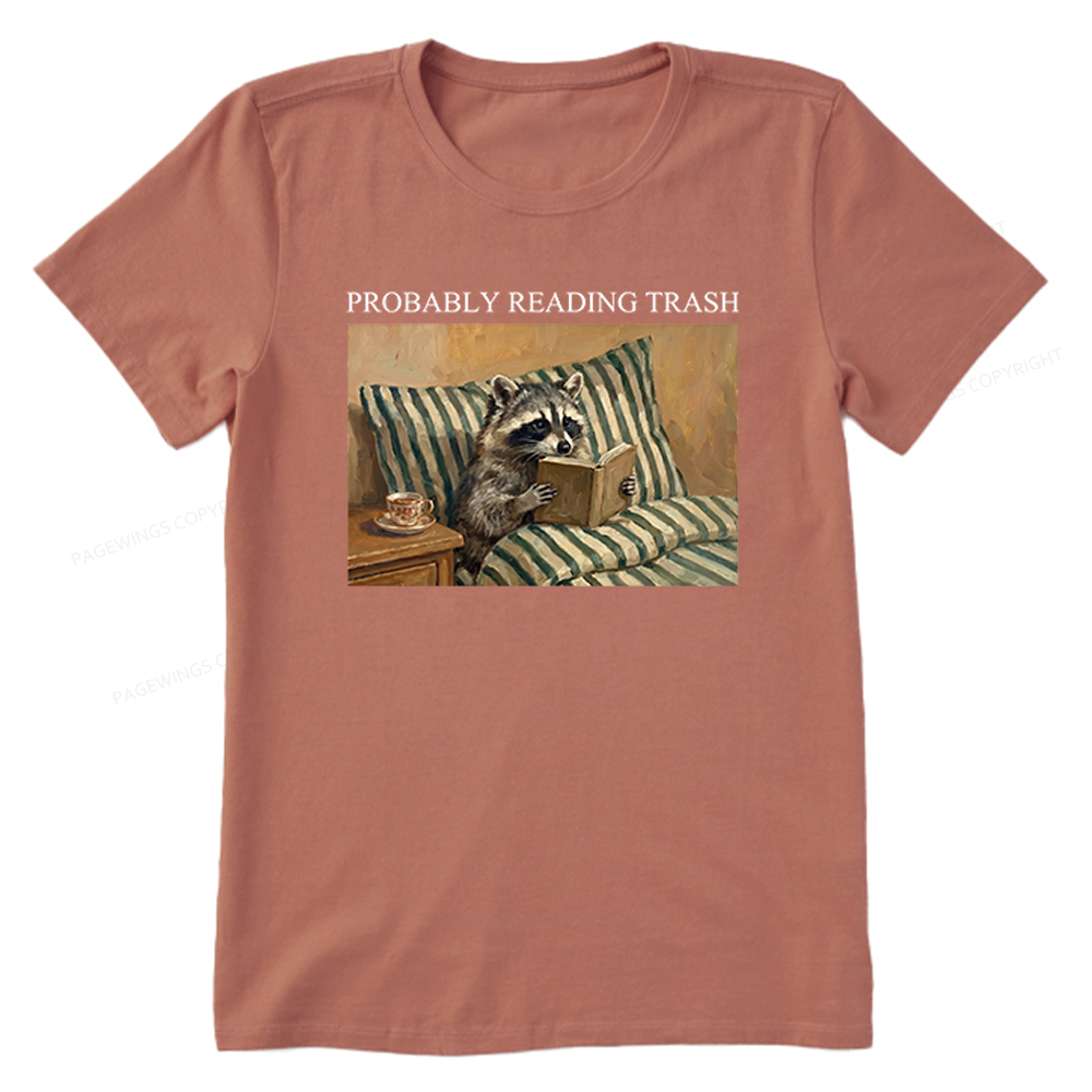 Pagewings Reading Trash Racoon Unisex Classic T-shirt