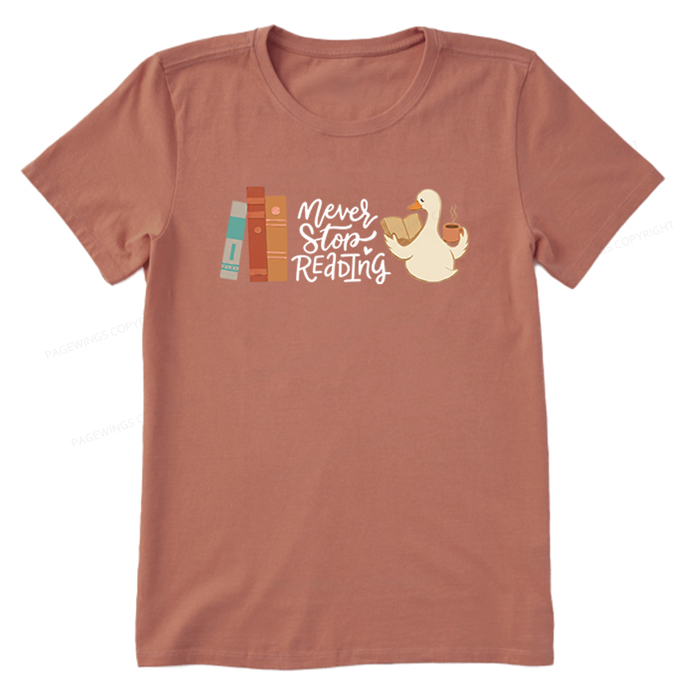 Pagewings Never Stop Reading Unisex Classic T-shirt