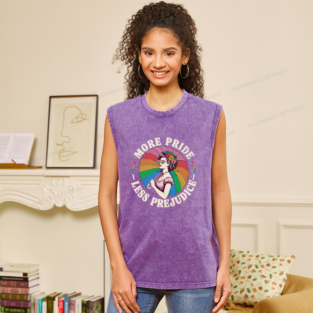 Pagewings More Pride Less Prejudice Unisex Washed Tank Top