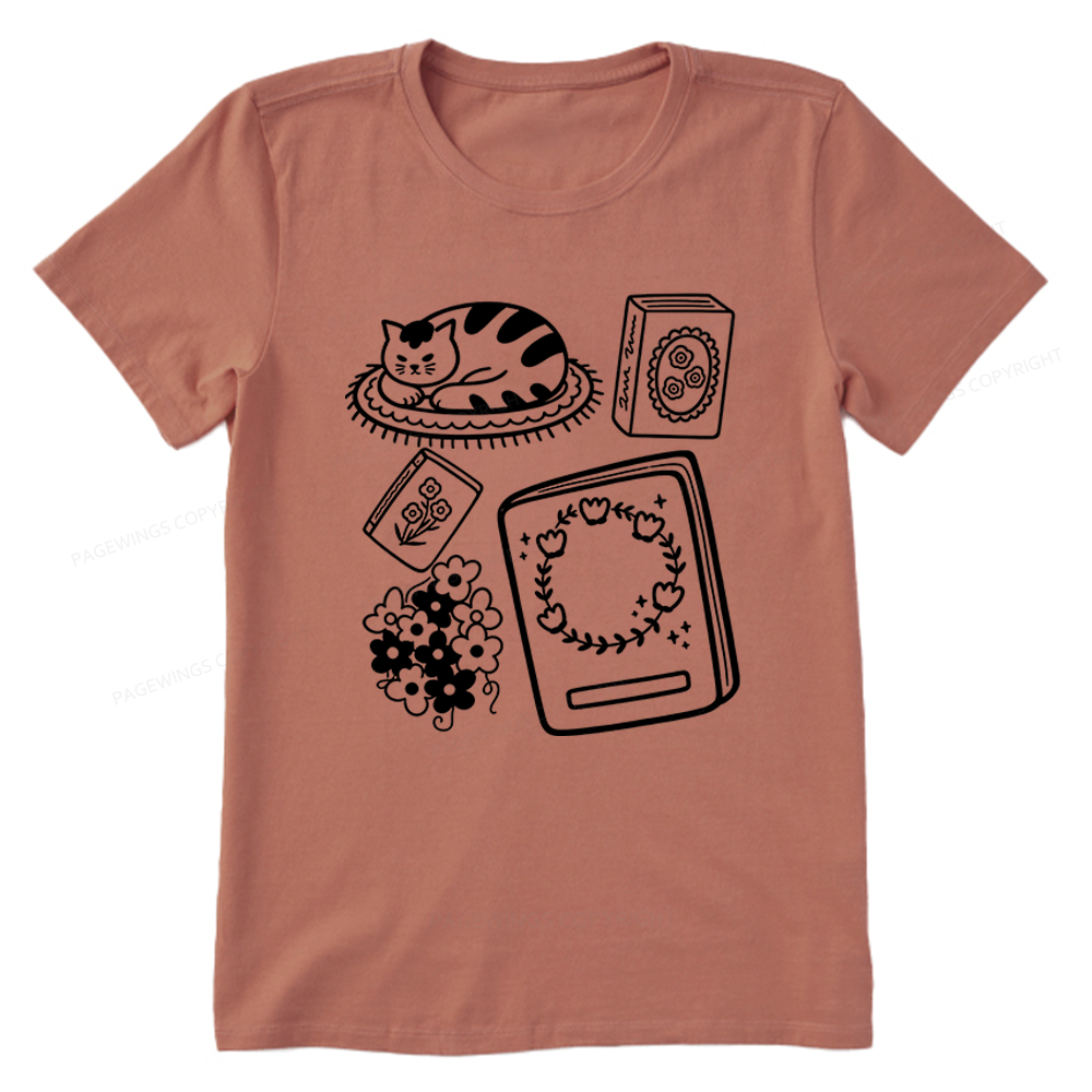Pagewings Cat And Books Unisex Classic T-shirt