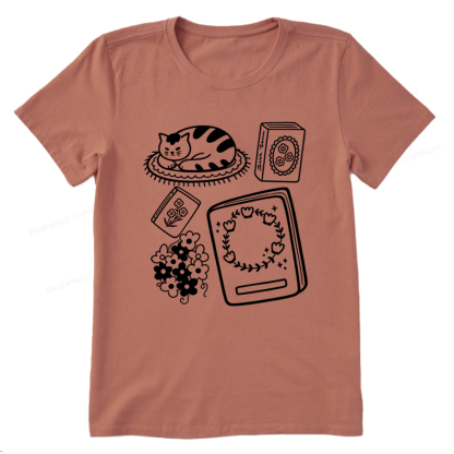 Pagewings Cat And Books Unisex Classic T-shirt