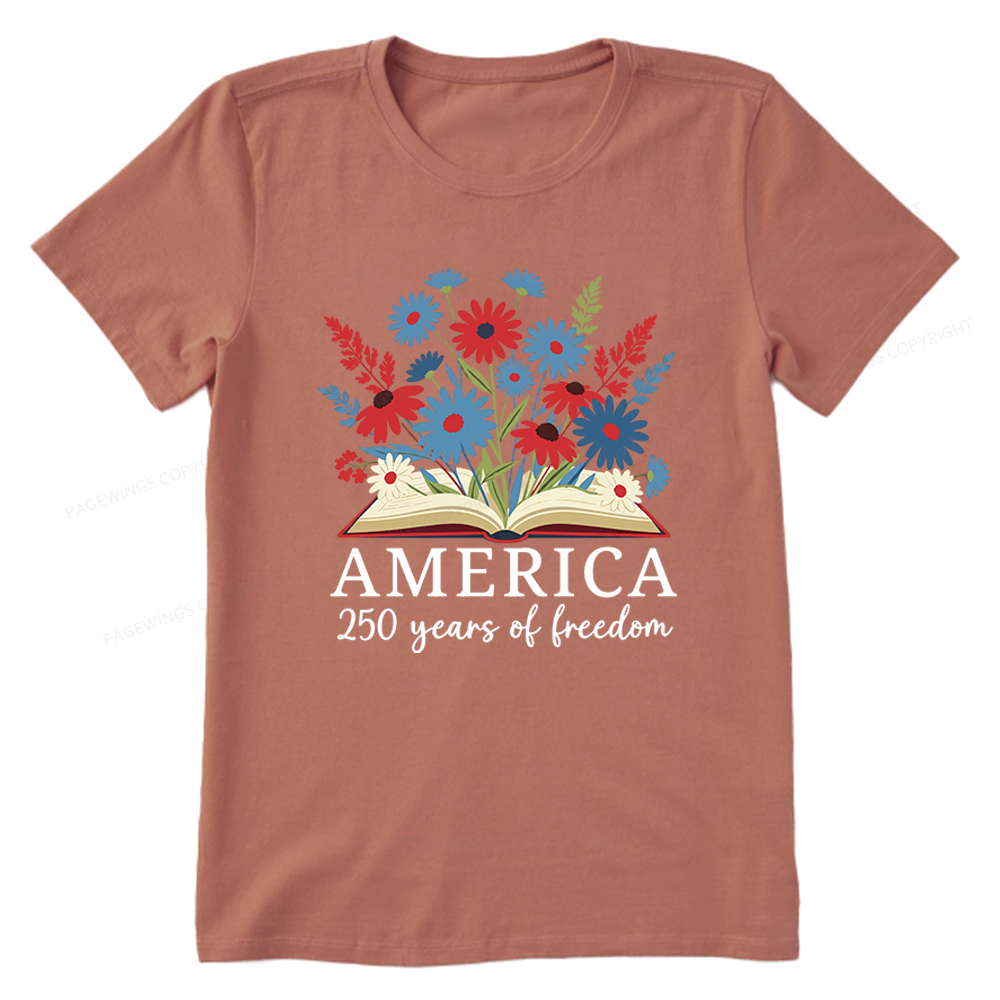 Pagewings Floral Patriotic America 250 Unisex Classic T-shirt