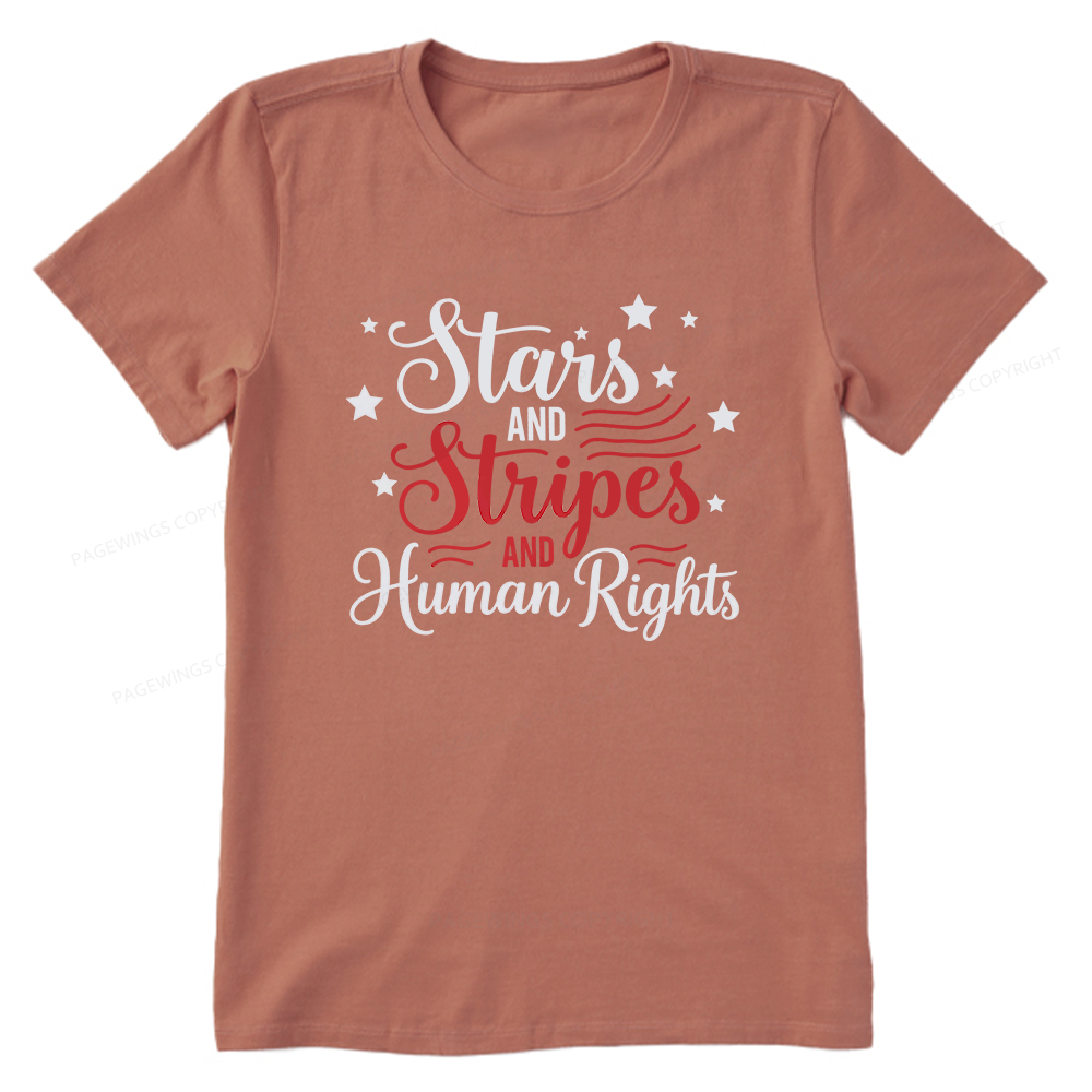 Pagewings Stars and Stripes And Human Rights Unisex Classic T-shirt