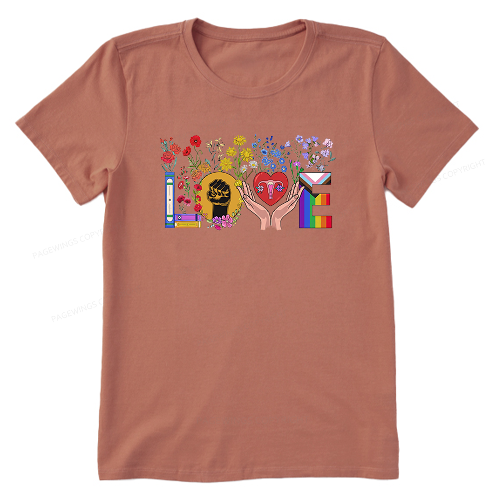 Pagewings Floral Love Human Rights Unisex Classic T-shirt