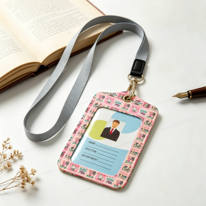 Pagewings Retro Beach Book Lover Leather Badge Holder  
