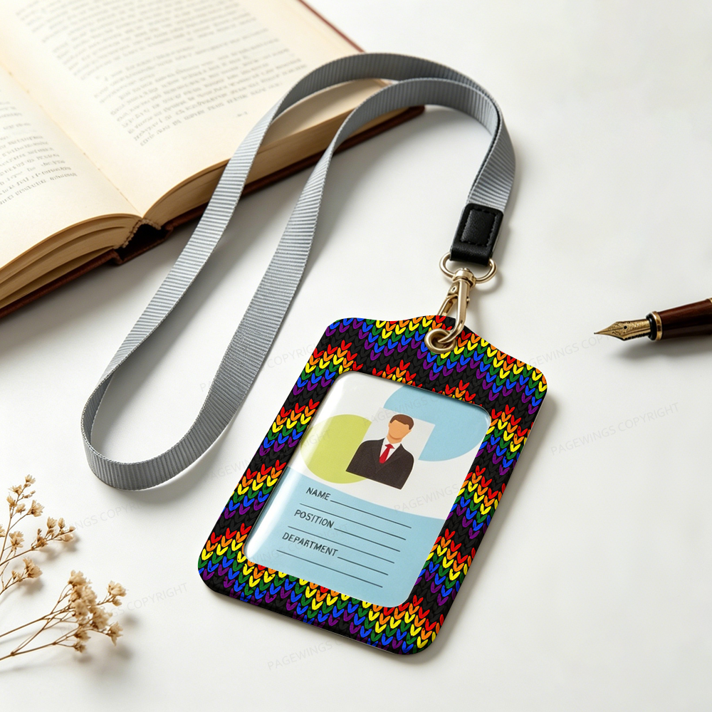 Pagewings Pagewings Rainbow Pride Leather Badge Holder 