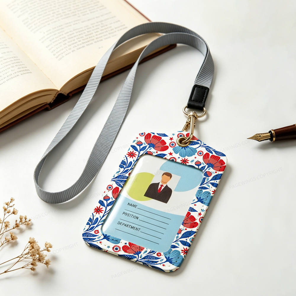 Pagewings Literacy And Justice For All Leather Badge Holder 