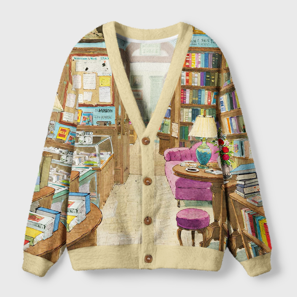 Pagewings Bookstore Light Knit Unisex Cardigan Sweaters