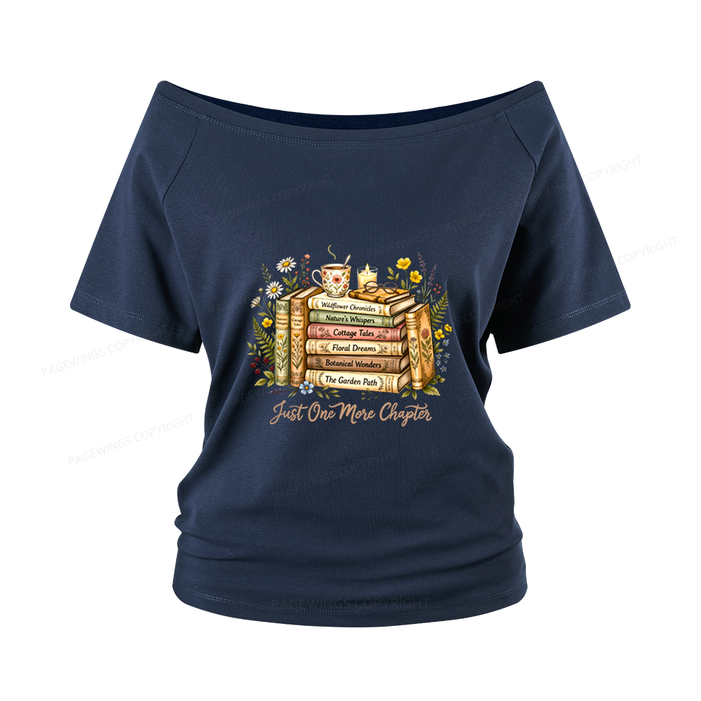 Pagewings Just One More Chapter Women Off Shoulder T-shirts