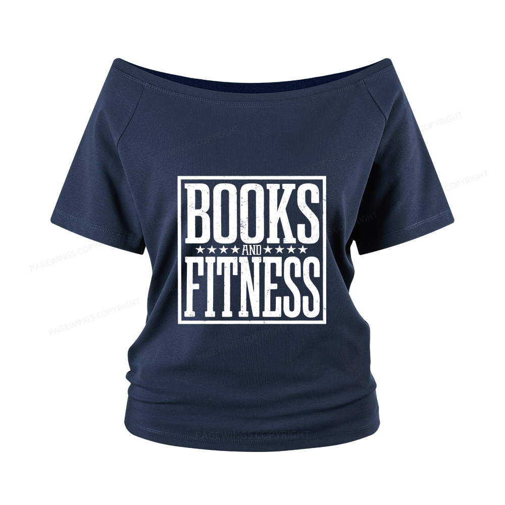 Pagewings Books And Fitness Women Off Shoulder T-shirts