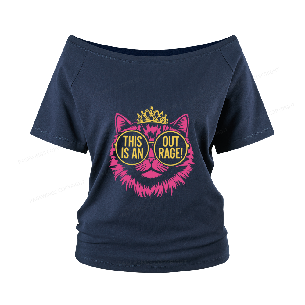 Pagewings This is an Outrage Women Off Shoulder T-shirts