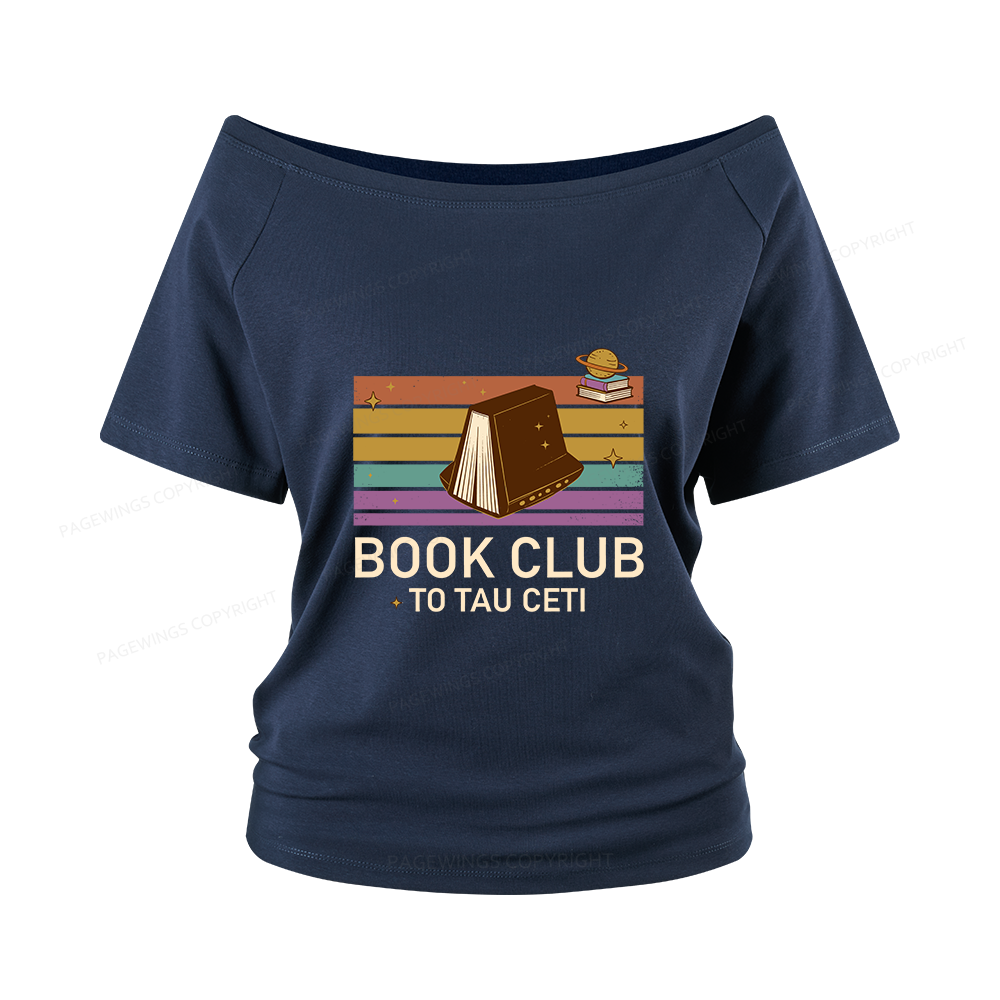 Pagewings Book Club To Star Women Off Shoulder T-shirts