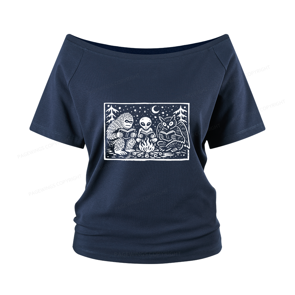 Pagewings Book Lover Women Off Shoulder T-shirts