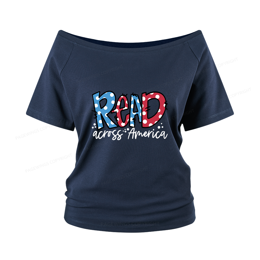 Pagewings Read Across America Women Off Shoulder T-shirts