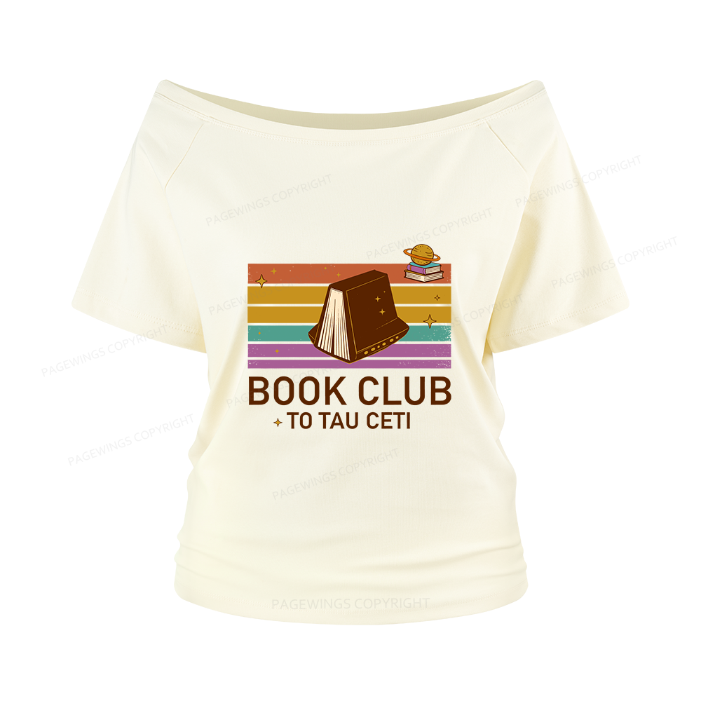 Pagewings Book Club To Star Women Off Shoulder T-shirts