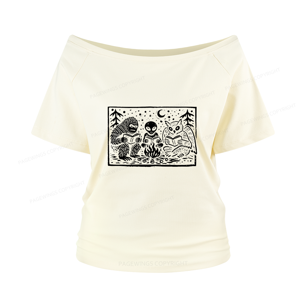 Pagewings Book Lover Women Off Shoulder T-shirts