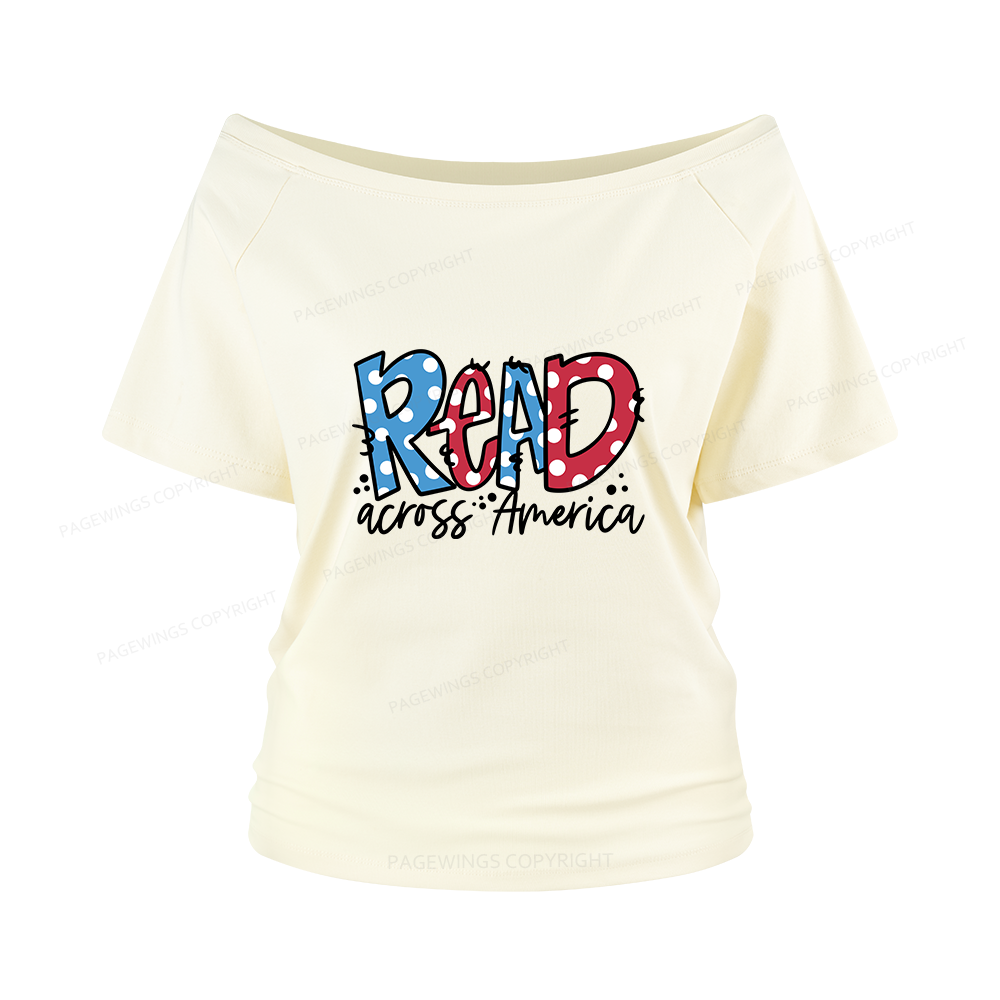 Pagewings Read Across America Women Off Shoulder T-shirts