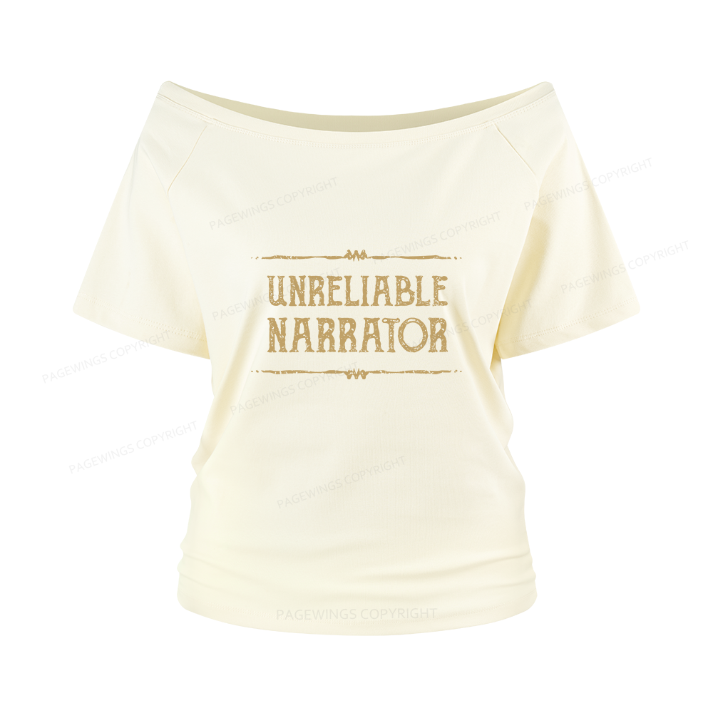 Pagewings Unreliable Narrator Women Off Shoulder T-shirts