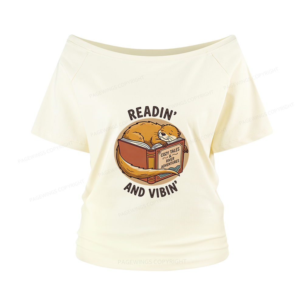 Pagewings Readin' And Vibin' Women Off Shoulder T-shirts