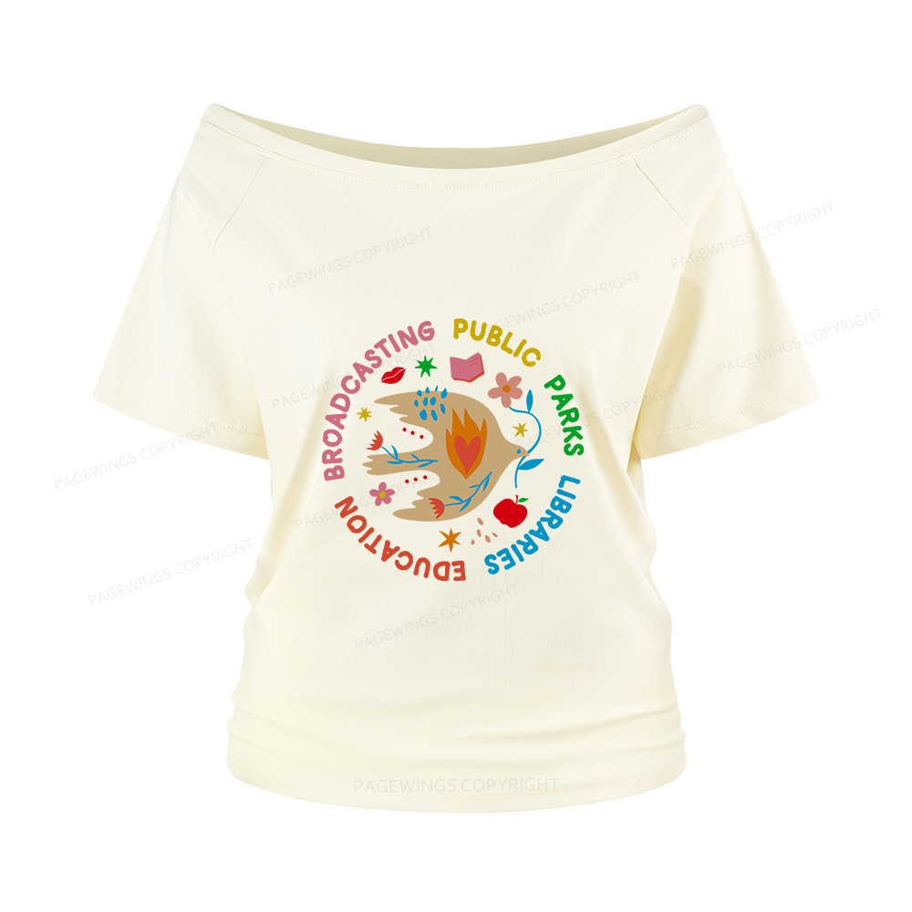 Pagewings Public Parks Libraries Women Off Shoulder T-shirts