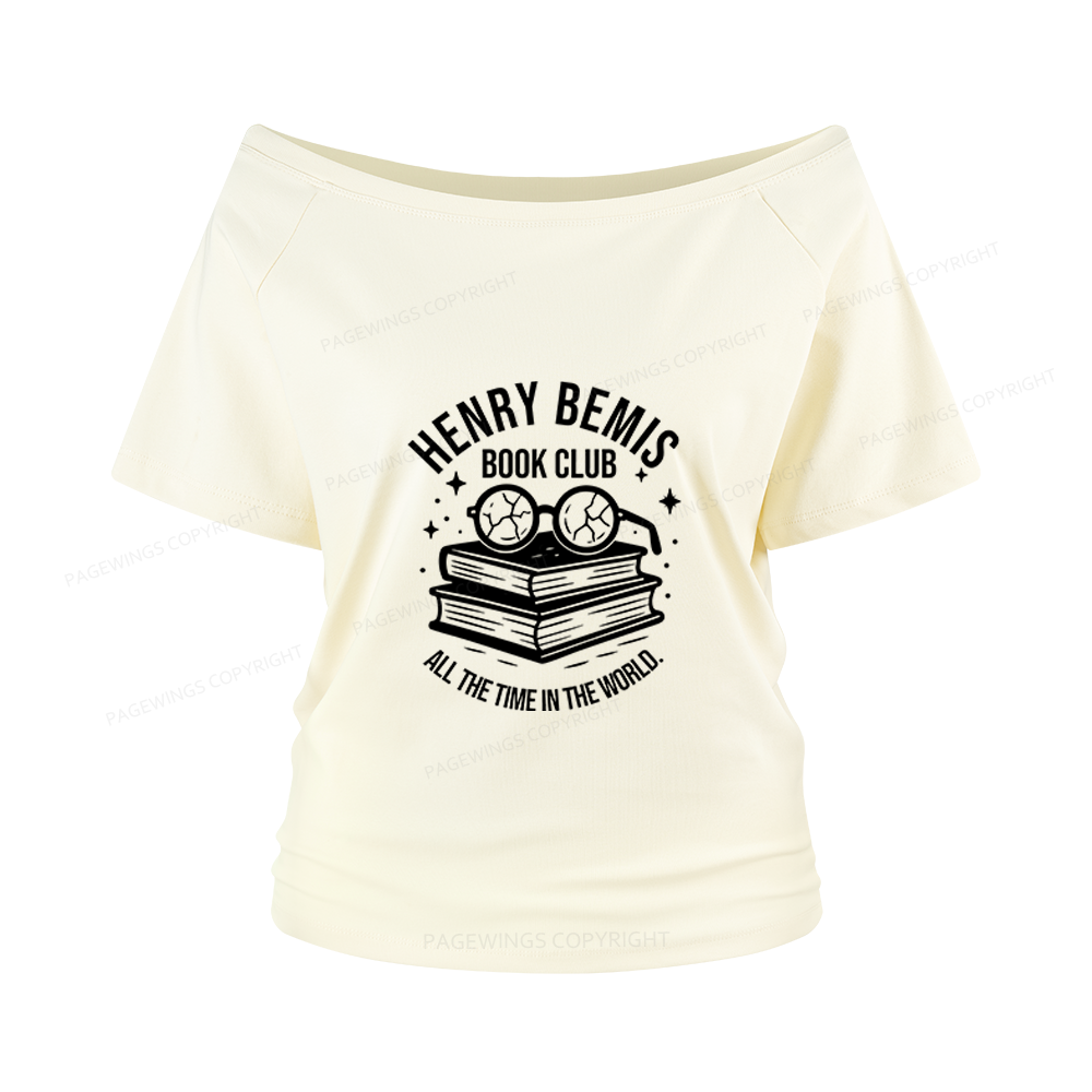 Pagewings Henry Bemis Book Club Women Off Shoulder T-shirts